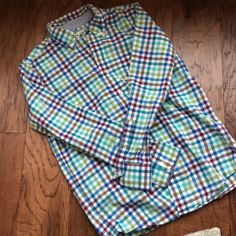 Land’s End - Boy’s Button Down Shirt Plaid Dressy